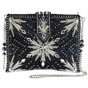 NEW MARY FRANCES north calls crossbody bag in blue/black/silver